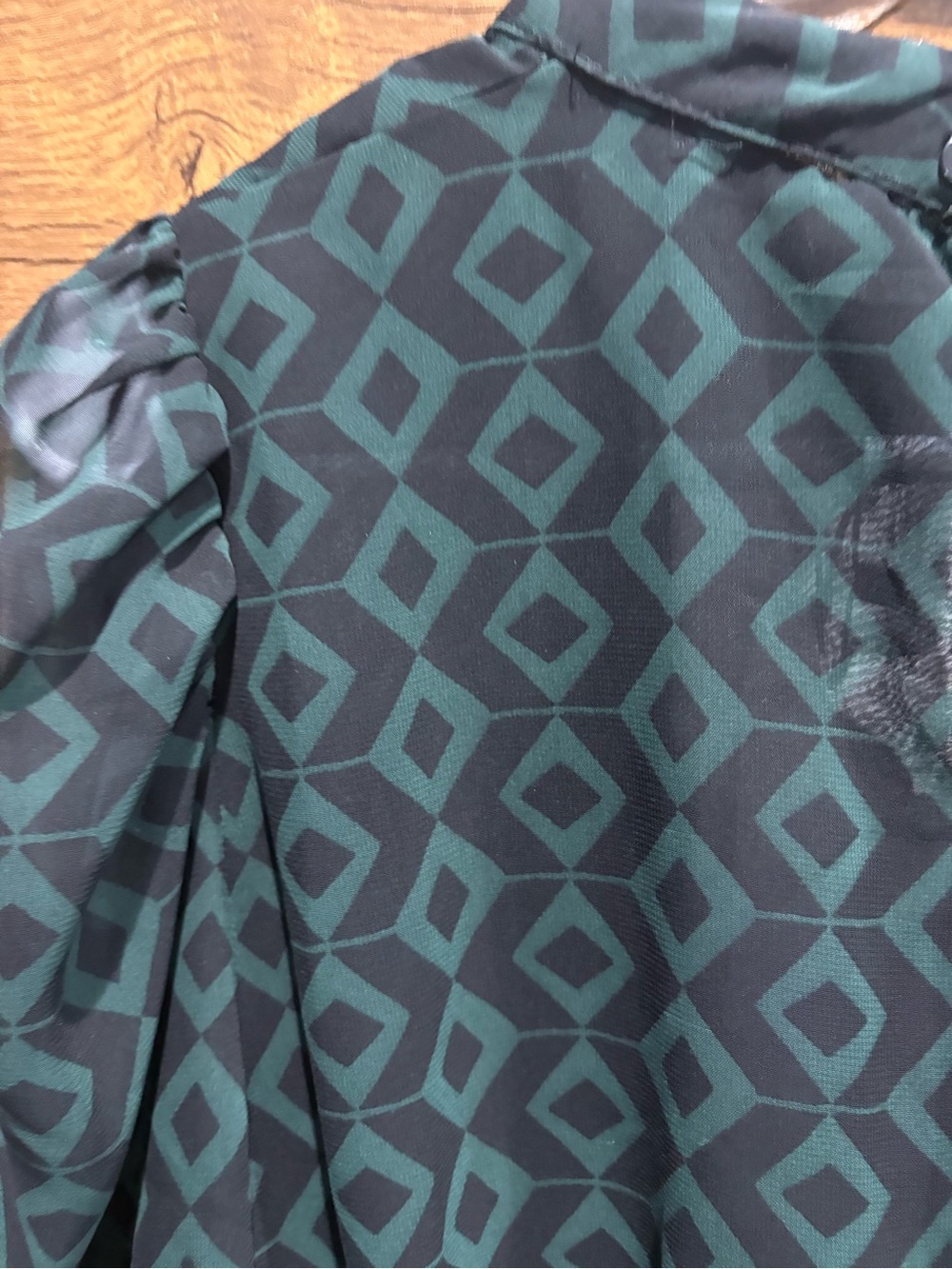 Zara Dark Green Long-Sleeve Ruffle Hem Dress - Picture 8 of 9